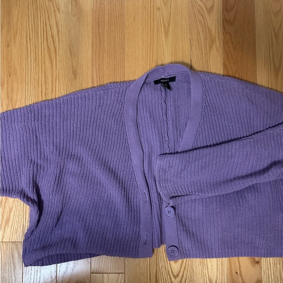 Purple lavender oversize crop cardigan - Picture 2 of 2